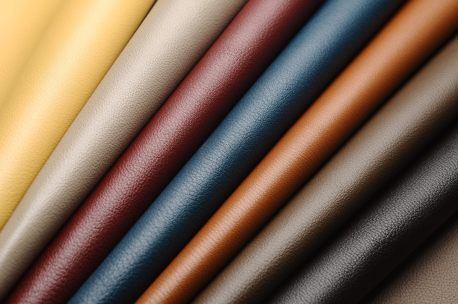 Leather colors and textures selected for custom goods